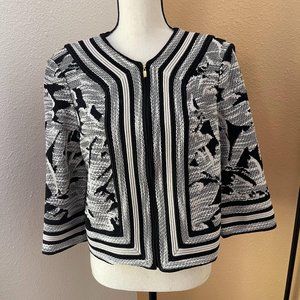 St. John Black and White Santana Knit Jacket